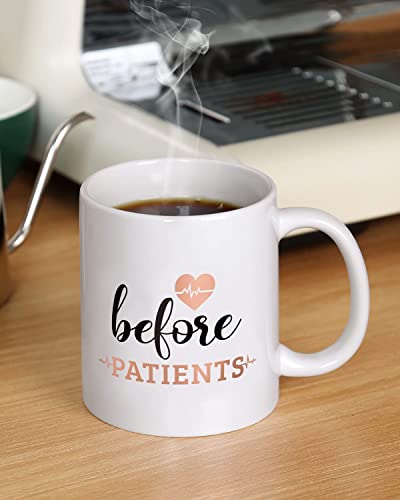 Levfla Before Patients After Patients Set Nurse Gifts 11 Oz Coffee Mug 18 Oz Stemless Wine Glass 2 Oz Shot Glass Set For Nurse, Doctor, Dentist, Dental, Physician, Hygienist, Rn (Rose Gold) #TOP5