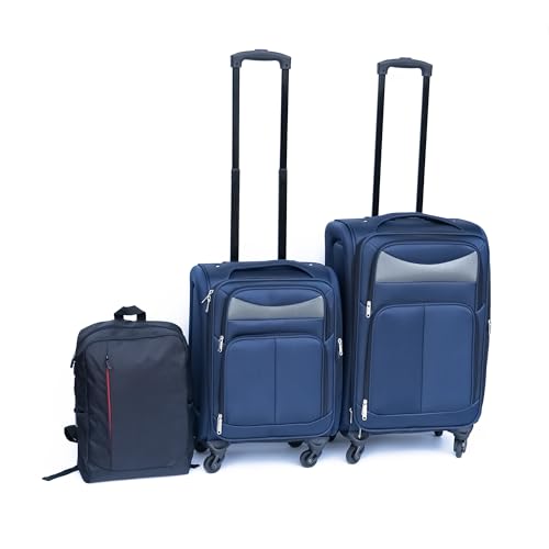 Travel-Friendly Luggage 2-Piece Backpack Set for Stress-Free Adventures, Soft and Durable Design in Blue
