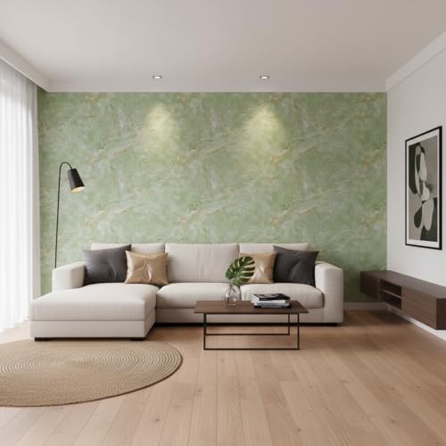 Image of VKR Self Adhesive Removable Vinyl Wallpaper Roll | Waterproof Peel & Stick Furniture Sticker for Kitchen, Office, Bedroom Cabinets & Tables (Green, Pack of 1)