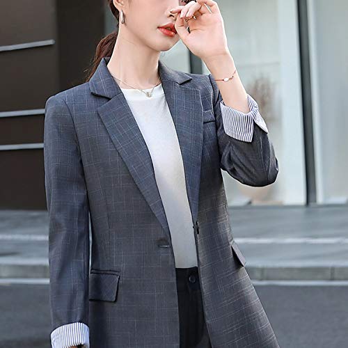 Durable Desgaste del negocio de manera ocasional del juego de ropa de trabajo Traje, estilo: chaqueta + pantalones (Color : Grey, Size : S)