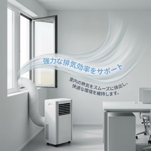 Benboo【伸縮式・耐熱設計】 ポータブルエアコン排気ホース 柔軟 エアコン延長排気ダクト プラスチック製 伸縮式ホース 軽量 スポットクーラーダクト 移動式エアコン用 排気管 耐熱 空調ダクト 空調部品 交換用 配管用品 空調アクセサリー, 直径150mm 長さ3m