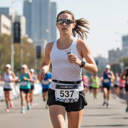 2 Stück Startnummernband, Marathon Laufnummernhalter, Startnummernband Laufen, Schwarzer Startnummernhalter Für Rennen Und Wettkämpfe, Langlebig Und Anpassbar