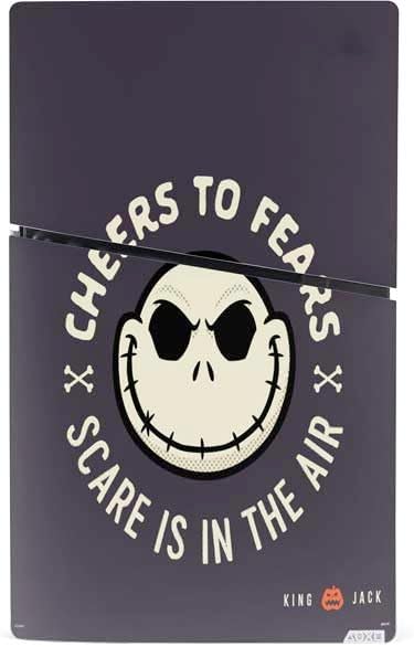 Skinit Decal Gaming Skin Compatible with PS5 Slim Digital Edition Console - Officially Licensed Disney The Nightmare Before Christmas Cheers to Fears Design