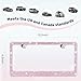 2 Pack License Plate Frames for Women, Sparkly Rhinestone Diamond Car Accessories with Glitter Crystal Caps (Pink (2PCS))