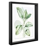 CORE ART 11x14 Floating Picture Frame,Double Plexglass Floating Frame for 8x10,5x7 Pictures,Wall or Tabletop Display,Black