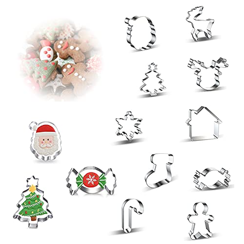 Weihnachts-Ausstechformen 10er Set,Verbesserter Keksausstecher,Ausstechformen Weihnachten Plätzchenausstecher Keksformen für Kuchendekoration Keksausstecher zum Ausstechen von Plätzchen,Keksen,Fondant Cover