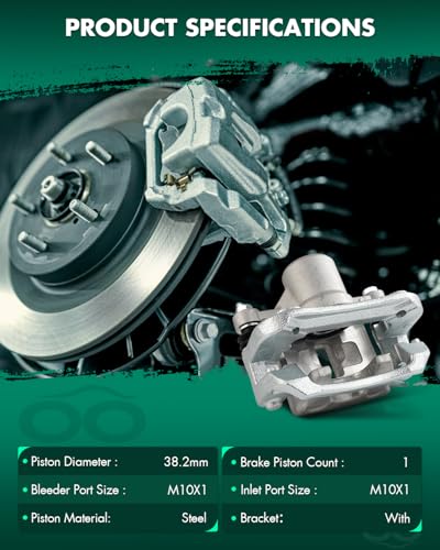 Image of SCITOO 19-B3427 Rear Left Disc Brake Caliper w /Bracket Fit For Kia For Rondo 2007-2008, Single Piston