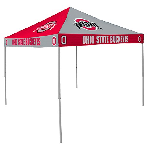 Logo Brands NCAA Ohio State Buckeyes 9 x 9 Foot Pinwheel Tailgating Canopy, Red/Gray, One Size