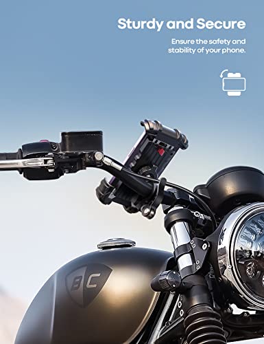 Lamicall Handyhalterung Fahrrad, Handyhalter Motorrad - Universal 360° Fahrrad Halter für iPhone 17/16/15/14 Pro Max Plus, Air, SE, 13/12 Pro Max Mini, 11 Pro Max, Xs, XR, Samsung S26 S25, Smartphone