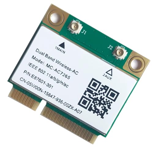 Image of Wireless-AC 7265 Half Mini PCIe Network Card | 867 Mbps with Bluetooth 4.0 Support | HMC WLAN Replacement Part 7265.HMWG Wi-Fi Card 7265HMW