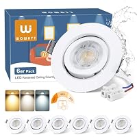 wowatt 6er LED Spots 3 Stufen Dimmbar, 6W LED Einbaustrahler 230V Schwenkbar 3000K Warmweiß 4000K Neutralweiß 6000K Kaltweiß, Deckenspots Weiß 68mm Lochmaß, IP44 Einbauleuchten Flach für Badezimmer