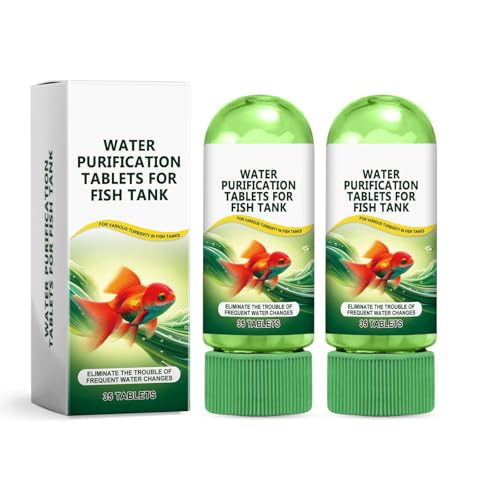 Leistungsstarke Aquarium -Wasserreinigungstabletten, Water Purification Tablets, Tragbare Wasserreinigungstabletten für Fischtank, Wasseraufbereitung Tabletten Aquariumentferner (2)