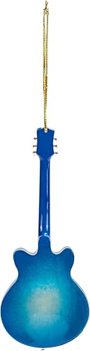 Miniatura 5 de Broadway Gift Co - Guitarra eléctrica azul marino de 5 pulgadas, adorno colgante de madera con caja de regalo roja
