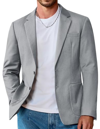 Vssjavun Mens Blazer Sport Coats Casual Lightweight Two Button Dinner Party Suit Jackets