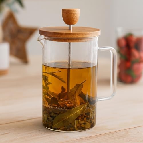 Cam French Press – Isıya Dayanıklı, Bambu Kapaklı, Paslanmaz Çelik Filtreli, Şık ve Dayanıklı Kahve & Çay Demliği 1000ML (1 Litre) - Görsel 7