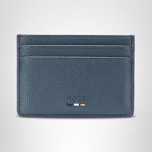BOSS Porta-cartão masculino com logotipo Ray Small, Azul norte, tamanho nico