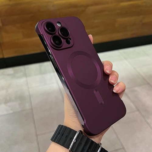Coque rigide sans cadre pour iPhone 13 et 14 Pro Max, finition vin rouge élégante