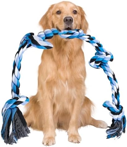 GASAPET EXTRA Dog Rope Toy for Large Dogs - 42in 6 Knots Indestructible ...