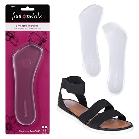 Foot Petals 3/4 Insole Cushions, Prevent Feet From Sliding Forward, Callus Prevention, Women's Heels, Wedges, Sandals, 1 pair, Gel Cover