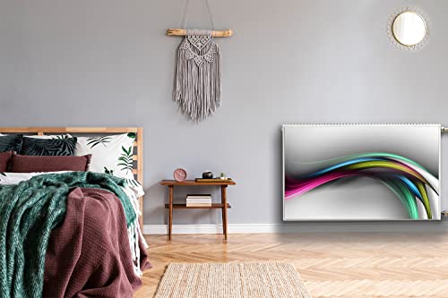Cache radiateur magnétique 100x60cm vert abstraction - Decormat