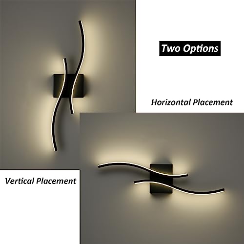 TENGIANTS Modern Led Sconce Wall Lighting Indoor 24" Minimalist Industrial Black Wall Sconce Hardwire Wall Light for Small Space Bathroom Hallway Staircase Entryway by TENGIANTS - Image 3
