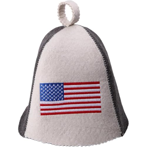Sauna Hat American Flag - Sauna Hat for Men - Wool Sauna Hat