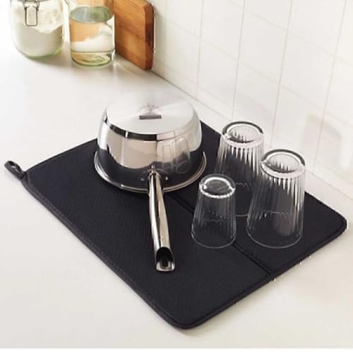 Bulaşık Kurutma Matı Bezi Tezgah Üstü Bulaşık Suyu Emici 44x36 cm Kurutucu Bulaşık Altlığı (2 Adet)