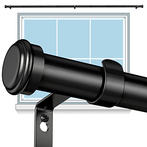 Time Forest Heavy Duty Curtain Rods For Windows 66 To 120 Inch, 1 Inch Black Curtain Rods For Bedroom, Living Room, Patio, Kitchen, Farmhouse, Adjustable Easy Install Curtain Rods (Black,66-120) #TOP8