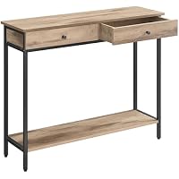 VASAGLE Mesa de Consola, Mesa de Sofá con 2 Cajones, Marco de