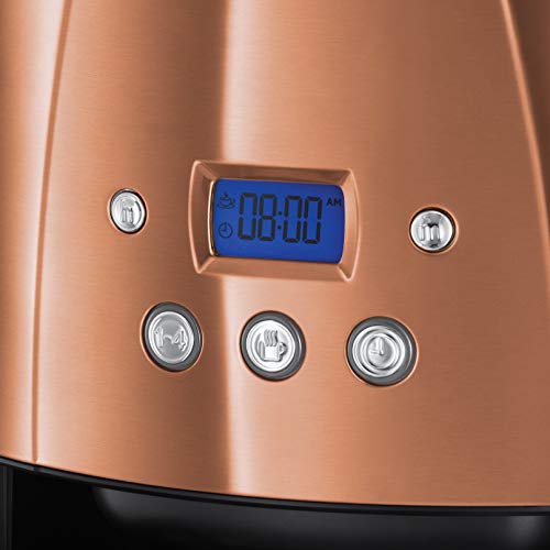 Russell Hobbs Cafetera de Goteo Luna Copper - 14 Tazas, Jarra Cristal 1,8L, Programable, Soporte de Filtro Lavable… - Imagen 7