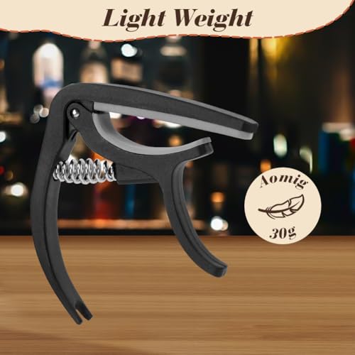 Miniatura 4 de Aomig Cejilla Guitarra Española, Capo Guitarra Aleación De Aluminio Con 6 Púas De Guitarra, Cejilla Guitarra Acustica Profesional Para Guitarra Electrica Acústica Bajo Ukelele Mandolina Banjo