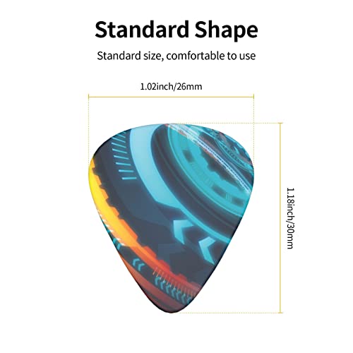 Guitar Picks Technology Future Circle Lot de 12 médiators abstraits pour guitare électrique, basse acoustique, cadeau avec boîte - Les Beatles, Paul McCartney, John Lennon, RIngo Starr, George Harrison Guitar Picks Technology Future Circle Lot de 12 médiators abstraits pour guitare électrique, basse acoustique, cadeau avec boîte – Image 6