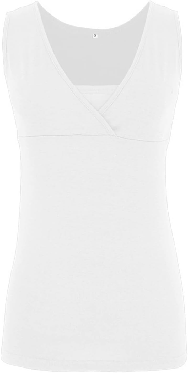 Generic Women Sleeveless Nursing Tank Tops Maternity Breastfeeding Shirts V Neck Casual Blouses Tee Shirt for Nursing