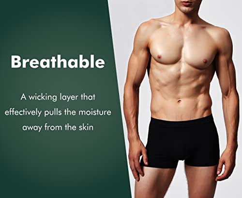 Aircute Washable Urinary Incontinence Cotton Underwear For Men, Instant Absorbency, Bladder Leakage Protection Regular Boxer Briefs(60Ml), Black (S) #TOP2