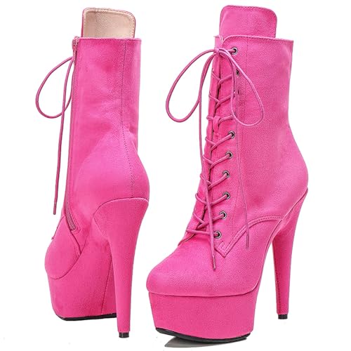 Image of WUXIN H&P 6 in Pole Dance Boot Shoes For Women,Exotic Stiletto Shoes Platform,Stiletto Platform Pole Dancing Ankle Boots Heels