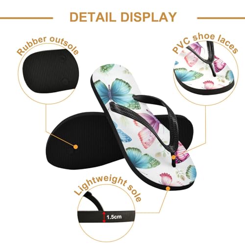 Women Beach Summer Casual Flip Flop Colorful Butterfly Quick Dry Sandals Slipper for Men 214B30082