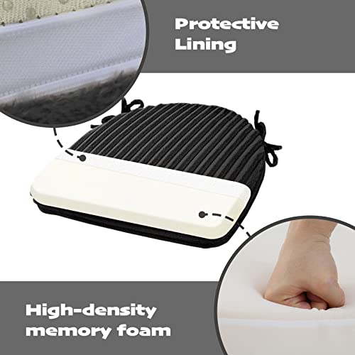 Idee-Home Kitchen Chair Cushions Set Of 2, Thick Non-Slip Dining Chair Cushions Memory Foam Chair Cushions With Ties 16 X 17 Inches Seat Cushion Kitchen Chair Pads For Kitchen Table Metal- Grey #TOP7