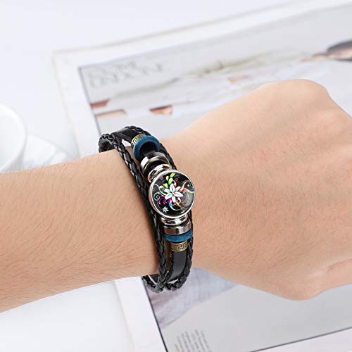 Soleebee Bl005 100 Pcs Mixed Random Aluminum Glass 18Mm Snap Buttons Jewelry Charms (Multi-Style) #TOP6