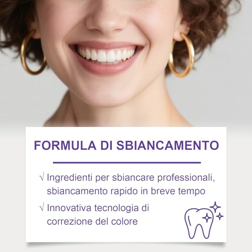 Penne Sbiancante Denti, Gel Sbiancamento Per Dentale, Kit Sbianca Denti, Siero Sbiancante Dentale Professionale, Immediato Rimuove Macchie Di Caffè Efficacemente, Rapido Sbiancamento, Viola 3 Pezzi - 3