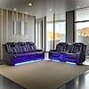 Lavino power recliner living room set with led for living room dormitory guest house playroom airbnbapartment  urban country home decor