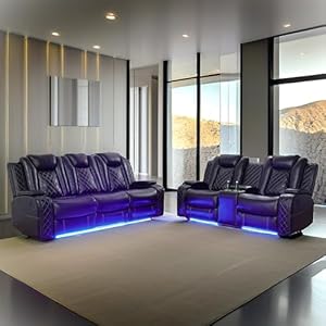 Lavino Power Recliner Living Room Set with LED for Living Room Dormitory Guest House Playroom AirbnbApartment
