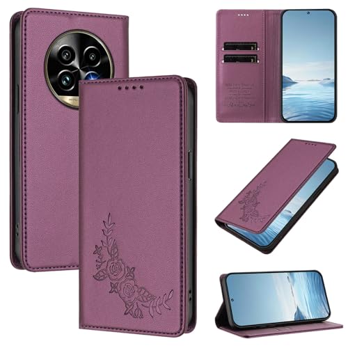 �X�}�z�P�[�X �Ή��@�� for Realme 13 Pro / 13 Pro Plus,�Ή��@�� for Realme 14 Pro Lite�yRFID�u���b�N�z�y�J�[�h�z���_�[�t�����z �}�O�l�b�g�J�� �X�^���h�@�\�t���z�X�}�z�P�[�X Violet