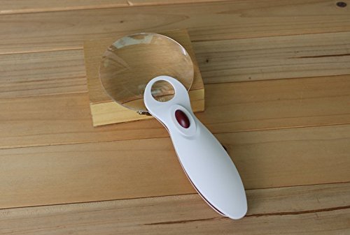 10X 20X LED hand-held magnifying glass, suitable for reading maps, newspapers, etc.Multi-color optional (Color : WHITE)