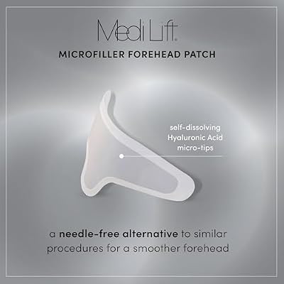 Medi Lift Microfiller Forehead Patch - Hyaluronic & Collagen Infused Anti-Wrinkle Patches for Overnight Facial Lines Smoothing & Skin Firming - Wrinkles Treatment for Women and Men