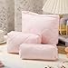 Paterr 3 Pcs Quilted Makeup Bag Set Small Bridesmaid Cosmetic Bag Aesthetic Travel Toiletry Pouch Cute Purse Pencil Case Makeup Storage Organizer for Women Birthday Gifts(Cotton,Pink)