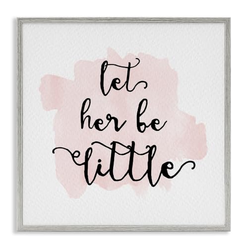 Stupell Industries Let Her Be Little Nursery Baby Calligraphy, Design by Amy Brinkman, 12 x 12, Pink