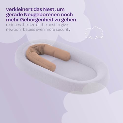 TRÄUMELAND Nestverkleinerung – Weiche und atmungsaktive Bettschlange für Geborgenheit & Sicherheit in den ersten Monaten - perfekt für das Beistellbett, den Kinderwagen oder das Babynest