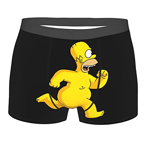 Homer Simpson Running Unique Men's Boxer Briefs Knickers Breathable Underpants Sports Underwear