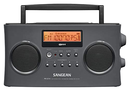 Sangean Pr-D15 Fm-Stereo/Am Rechargeable Portable Radio With Handle (Gray) (Renewed) #TOP1