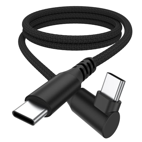 Image of Meliya USB-A to USB-C 90 Degree Angled Cable, Type-C Fast Charging Nylon Braided 3A Cord for iPhone 17 /16 /15 Pro Max Plus Air, Samsung Galaxy, Huawei, Xiaomi, Redmi, Google Pixel, OPPO-1M
